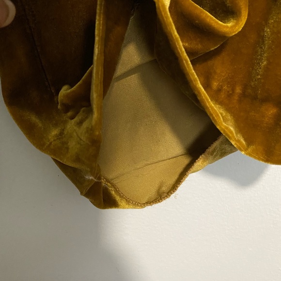 Zara Gold Velvet Trouser Pants - Picture 5 of 7